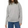 thumbnail image 1 of Women'S Light-Weight Soft Petite Crewneck Solid Plain Sweaters Fall Winter Pullover Jumper Tops Light Gray M, 1 of 4
