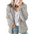 thumbnail image 1 of Women'S Light-Weight Warm Jacket PlZip Up Hoodie Fleece Winter Coat with Pockets Light Gray M, 1 of 6