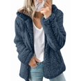 thumbnail image 1 of Women'S Light-Weight Warm Jacket Plus Size Zip Up Hoodie Fleece Winter Coat Soft Fuzzy Cardigan with Pockets Blue XXXL, 1 of 6