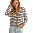 thumbnail image 1 of Women'S Lightweights Button Down Long Sleeve Casual Crew Neck Soft Knit Cardigan Sweater Tops White Nutmeg XXL, 1 of 9