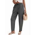 thumbnail image 1 of Women'S Linen Pants with Drawstring Petite Summer Beachwear Elastic Waist Pants, 1 of 9