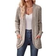 thumbnail image 1 of Women'S Long Cardigan, Autumn and Winter Long Sleeve Front Open Sweater with Pockets  M, 1 of 6