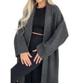 thumbnail image 1 of Women'S Long Cardigan Sweaters Chunky Open Front Oversized Slouchy Knit Fall Trendy Coatigan Jackets Dark Gray S, 1 of 5