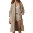 thumbnail image 1 of Women'S Long Cardigan Sweaters Chunky Open Front Oversized Slouchy Knit Fall Trendy Coatigan Jackets Khaki L, 1 of 5
