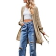 thumbnail image 1 of Women'S Long Cardigan Sweaters Open Front Oversized Duster for Women Khaki L, 1 of 10