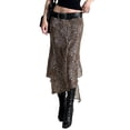 thumbnail image 1 of Women'S Long Leopard Print Skirt High Waist Mesh Maxi with Irregular Hem for Spring and Color L, 1 of 8