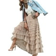 thumbnail image 1 of Women'S Long Maxi Tulle Skirts A Line Ruffle High Waisted Tiered Layered Mesh Tutu Skirt Petticoat L, 1 of 6