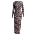 thumbnail image 1 of Women'S Long Sleeve Bodycon Dress - Maxi Casual Fall Club Party Long Tight Pencil Dresses Leopard Print S, 1 of 9
