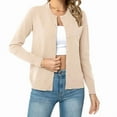 thumbnail image 1 of Women'S Long Sleeve Button Down Crew Neck Classic Sweater Knit Cardigan  S, 1 of 6