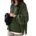 thumbnail image 1 of Women'S Long Sleeve Crewneck Jumper with Side Slit, Casual Soft Ribbed Knit Fall Winter Pullover Sweater, 1 of 8