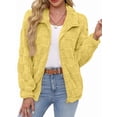 thumbnail image 1 of Women'S Long Sleeve Full Zip Soft Warm Fleece Jacket Yellow XL, 1 of 7