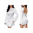 thumbnail image 1 of Women'S Long Sleeve Mini Dresses Trendy Y2K Short Dress White L, 1 of 7