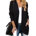 thumbnail image 1 of Women'S Long Sleeve Open Front Cardigan Chunky Knit Draped Sweaters Outwear Black L, 1 of 9
