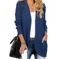 thumbnail image 1 of Women'S Long Sleeve Open Front Chunky Knit Draped Sweaters Outwear Denim Blue S, 1 of 9