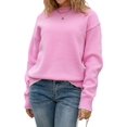 thumbnail image 1 of Women'S Long Sleeve Round Neck Pullover Sweater Bowknot Backless Knit Tops Pink L, 1 of 9