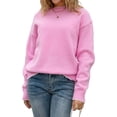 thumbnail image 1 of Women'S Long Sleeve Round Neck Pullover Sweater Bowknot Backless Knit Tops Pink S, 1 of 10