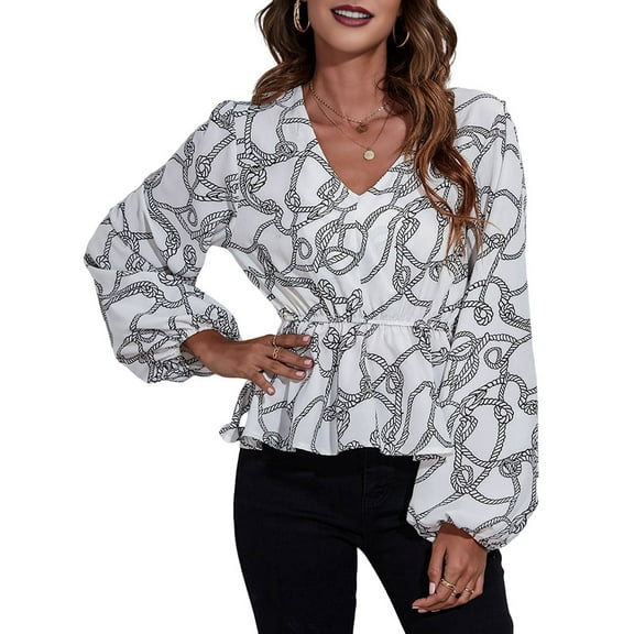 Women'S Long Sleeve Top Thin Pullovers V Neck - Sleeve Babydoll - Polyester Pull over Cream White S