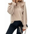thumbnail image 1 of Women'S Long Sleeve Tops Dressy Casual V Neck Ruffle Tunic Chiffon Blouse Fall Trendy Work Shirts  XL, 1 of 8