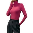 thumbnail image 1 of Women'S Long-Sleeved Shirt Autumn and Winter Fashion Basic Thermal Underwear Tops Rose Powder L, 1 of 8