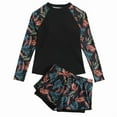thumbnail image 1 of Women'S Long Sleeves Rash Guard - 2 Piece Swimsuits with Built in Bra Swim Shirt and Shorts Orange Blue L, 1 of 8