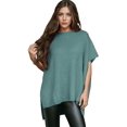 thumbnail image 1 of Women'S Loose Dropped Shoulder Short Sleeve Pullover Sweater Blue L, 1 of 7