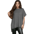 thumbnail image 1 of Women'S Loose Dropped Shoulder Short Sleeve Pullover Sweater Gray XL, 1 of 7
