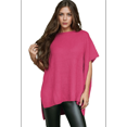 thumbnail image 1 of Women'S Loose Dropped Shoulder Short Sleeve Pullover Sweater Rose Red L, 1 of 9