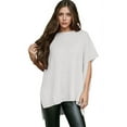 thumbnail image 1 of Women'S Loose Dropped Shoulder Short Sleeve Pullover Sweater White S, 1 of 7