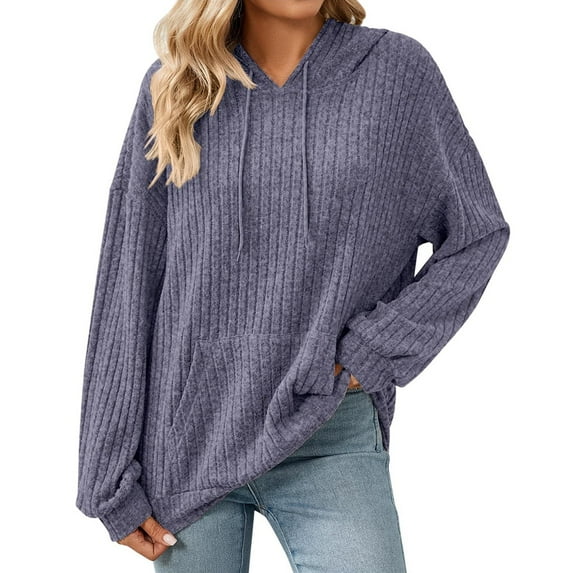 Women'S Loose-Fit Hooded Sweatshirt, Casual Streetwear Long Sleeve Pullover With Front Pocket & Drawstring Detail, Versatile All Season Comfort Wrm Camouflage Jacket (M, Purple) ZMTing