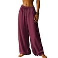 thumbnail image 1 of Women'S Loose Fit Solid Color Elastic Waist Pocket Straight Leg Casual Pants XXXL, 1 of 8