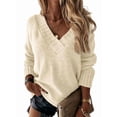 thumbnail image 1 of Women'S Loose Sweater V Neck Long Sleeve Shirt Casual Autumn and Winter Tops  L, 1 of 8