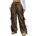 thumbnail image 1 of Women'S Loose Sweatpants Elastic Waist Casual Wide Leg Pants with Pockets Y2K Travel Pants Leopard Print L, 1 of 9