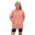 thumbnail image 1 of Women'S Loose Zip Hooded T-Shirt Pink L, 1 of 7
