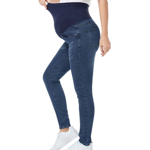 Women'S Maternity Jeans over Belly Skinny Stretchy Denim Pants Comfy Pregnancy Pants S