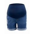 thumbnail image 1 of Women'S Maternity Shorts over Belly Pregnancy Lounge Workout Running Pajama Sleep Shorts with Pockets Dark Blue L, 1 of 3