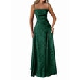 thumbnail image 1 of Women'S Maxi Dress Jacquard Formal Evening Gown Elegant Wedding Guest Party Dress Dark Green M, 1 of 7