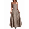 thumbnail image 1 of Women'S Maxi Dress Jacquard Formal Evening Gown Elegant Wedding Guest Party Dress Khaki S, 1 of 7