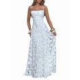 thumbnail image 1 of Women'S Maxi Dresses Wedding Guest Dress A-Line Long Square Neck Backless Sling for Beach White S, 1 of 9