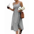 thumbnail image 1 of Women'S Maxi Striped Dress Summer Sleeveless Square Neck Smocked A Line Flowy Spring Vacation Sundress Black XL, 1 of 10