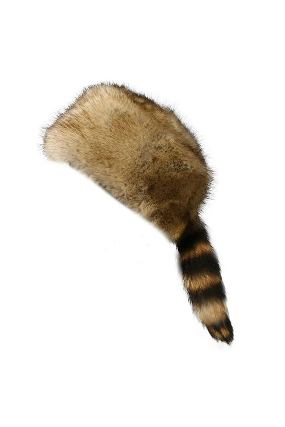 Women'S Men'S Hats & Caps Hat Costume Coonskin Hat for Children Plush Light Brown Raccoon Tail Cap Hats