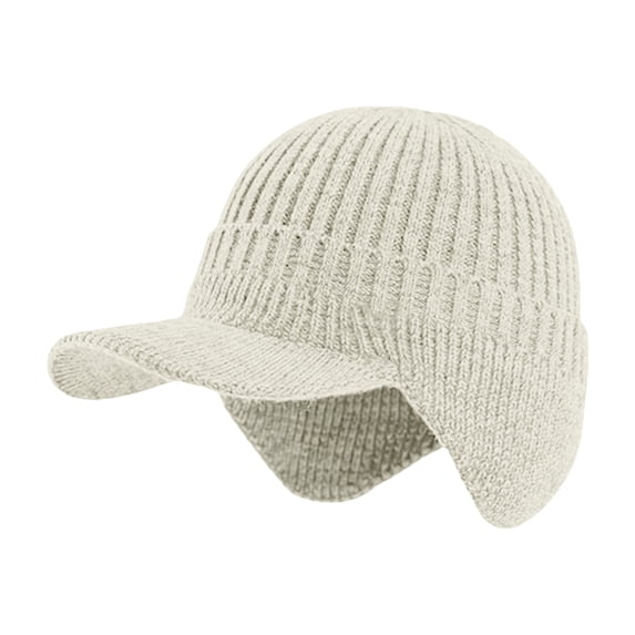 Women'S Men'S Hats & Caps Sherum Cozy Head Beanie Winter Hat With Brim And Ear Beanie Knitted Hat With Fleece Warm Ear Hats