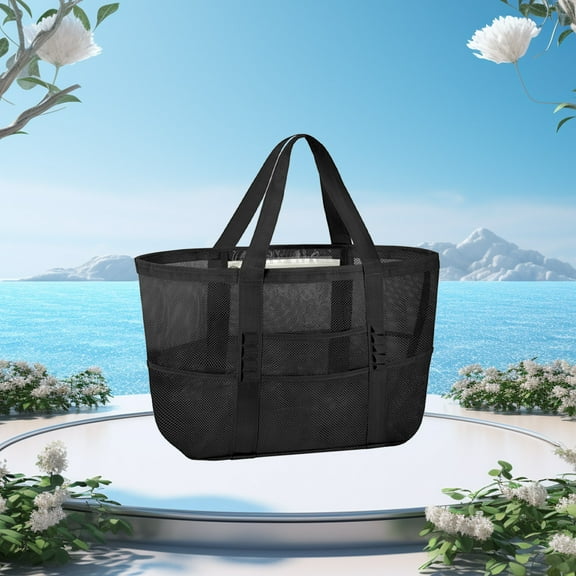 Women'S Mesh Beach Bag Large Tote Reusable Pool Bag Seaside Vacation Thing Multifunctional Water-Resistant & Quick-Drying for Easy Travel Packing Ideal for Beach Days Poolside Lounging and Topliu