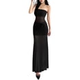 thumbnail image 1 of Women'S Mesh Strapless Skirt Slim Fit Flower Three-Dimensional Pattern Dress Beach Vacation Beach Skirt Black S, 1 of 7