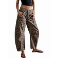 thumbnail image 1 of Women'S Mid Rise Jeans Vintage Loose Wide Leg Cropped Denim Pants Y2k Baggy Boyfriend Jeans Brown Leopard XL, 1 of 5