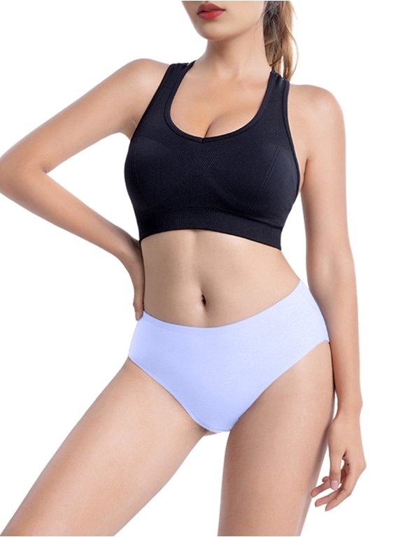 Women'S Mid-Waist Cotton Breathable Full Coverage Brief Panties White L