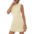 thumbnail image 1 of Women'S Mini Dress Ruched Mock Neck Sleeveless A Line Party Summer Dresses  M, 1 of 8