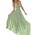 thumbnail image 1 of Women'S Multi-Wear Multi-Rope -Back Strap Dress Solid Color High Waist Sleeveless Maxi Dress Grass Green L, 1 of 7