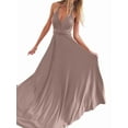 thumbnail image 1 of Women'S Multi-Wear Multi-Rope -Back Strap Dress Solid Color High Waist Sleeveless Maxi Dress Khaki XL, 1 of 7