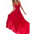 thumbnail image 1 of Women'S Multi-Wear Multi-Rope -Back Strap Dress Solid Color High Waist Sleeveless Maxi Dress Red XL, 1 of 8