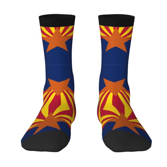 Women'S Novelty Funny Crew Socks Men'S Arizona Flag Design Socks